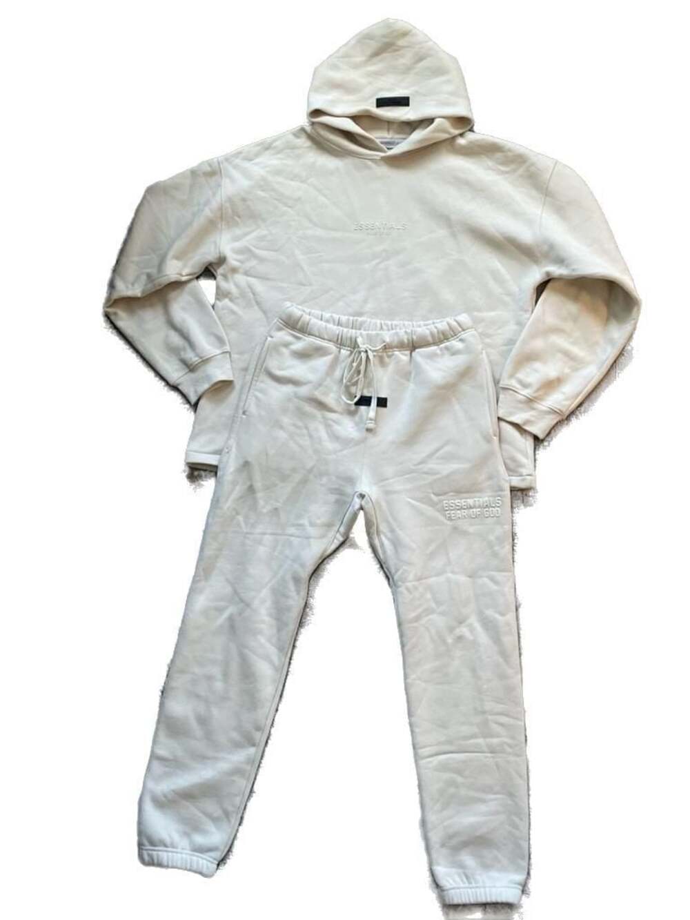 Fear of God Essentials Hoodie and Sweatpants Tracksuit Set Cream Size L